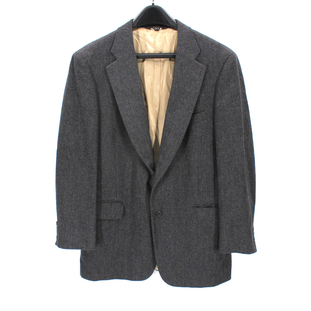 Paul Stuart Grey Wool Herringbone Pattern Single Breasted Suit Coat Blazer 42L